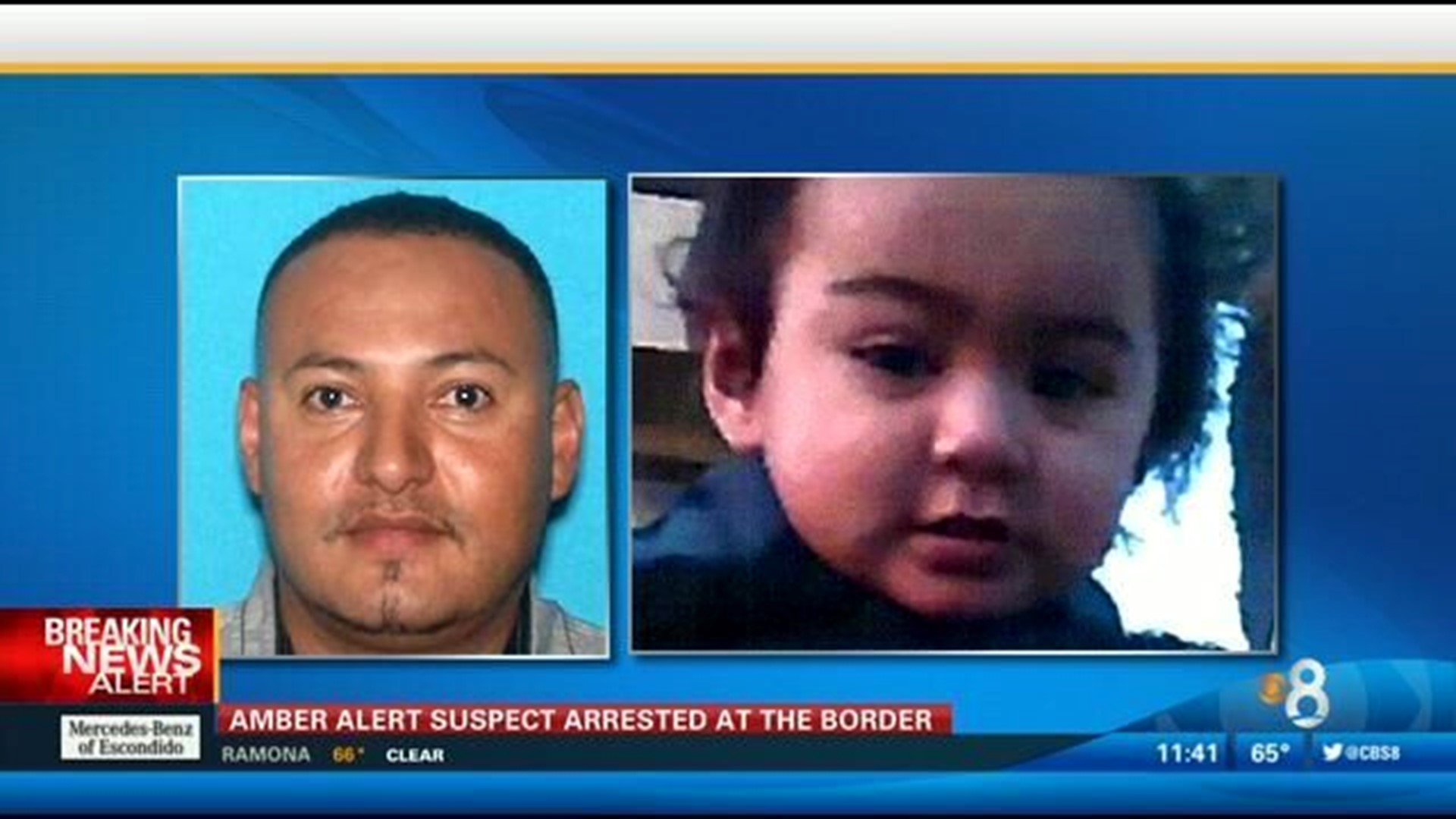 Amber Alert suspect arrested at the border | cbs8.com