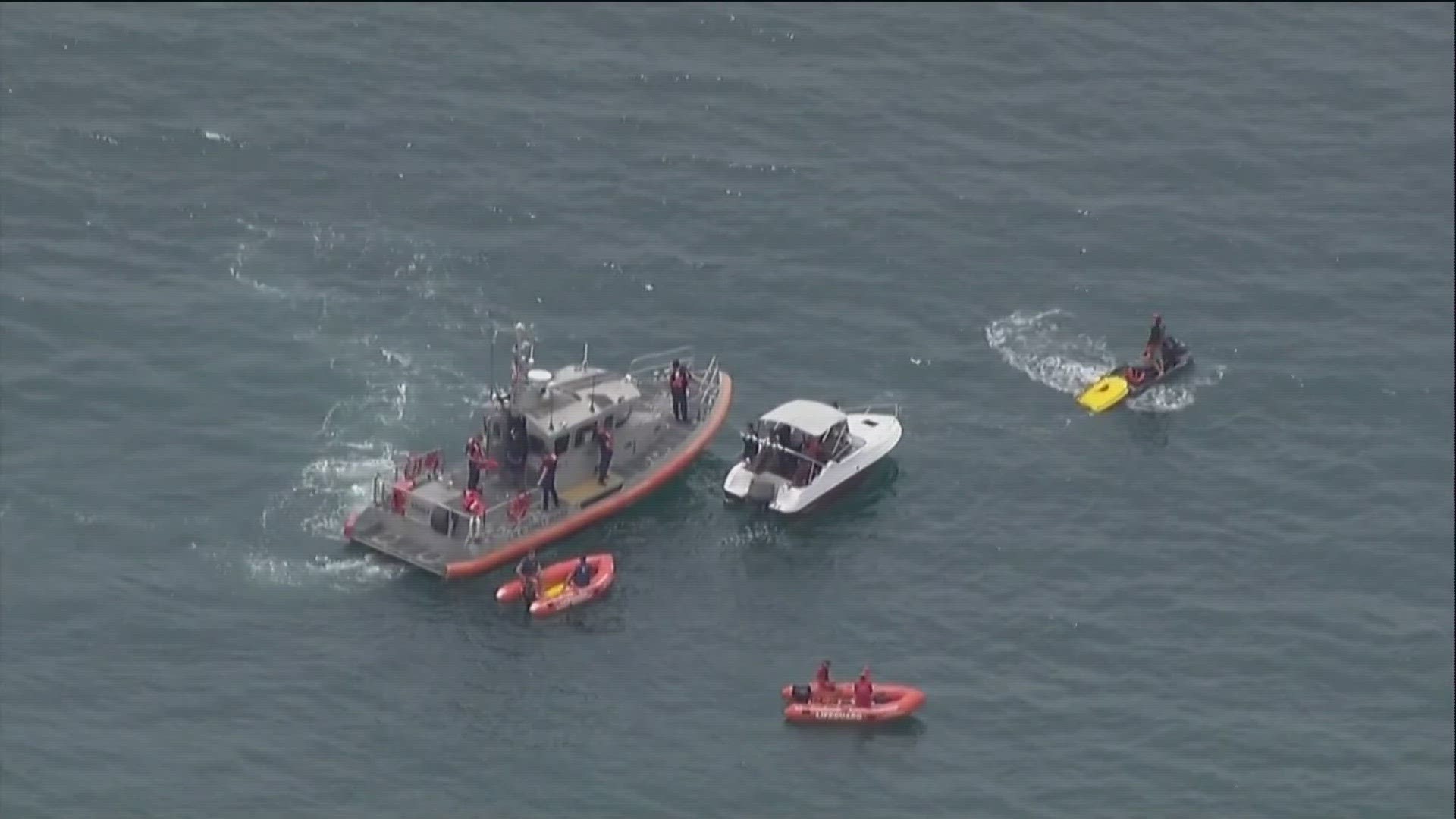 The United States Coast Guard detained approximately 14 men who were found on a seemingly disabled boat off the coast of Solana Beach.