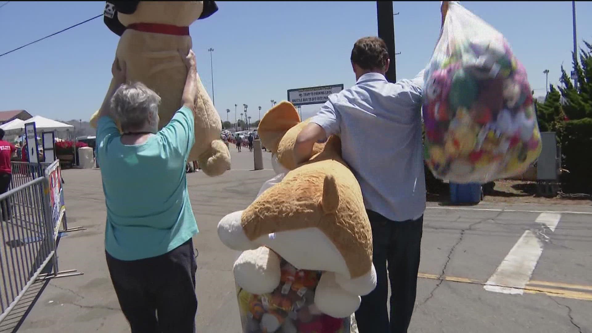 Del Mar resident, Nancy Stoke has collected 100,000 fair prizes and donates them to sick children.