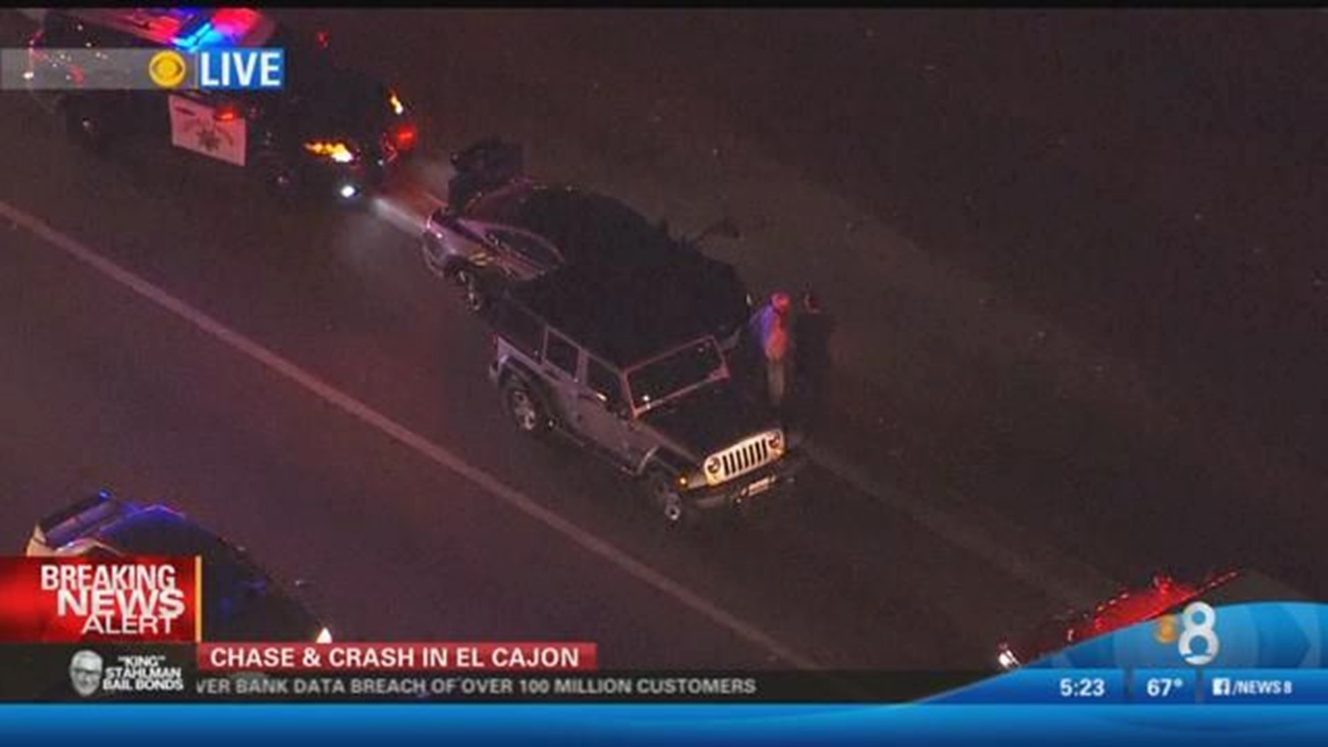 Police pursuit in El Cajon leads to crash and chase | cbs8.com