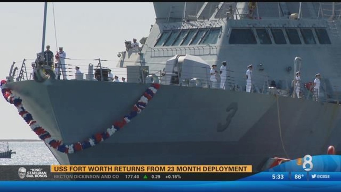 USS Fort Worth returns from 23 month deployment | cbs8.com