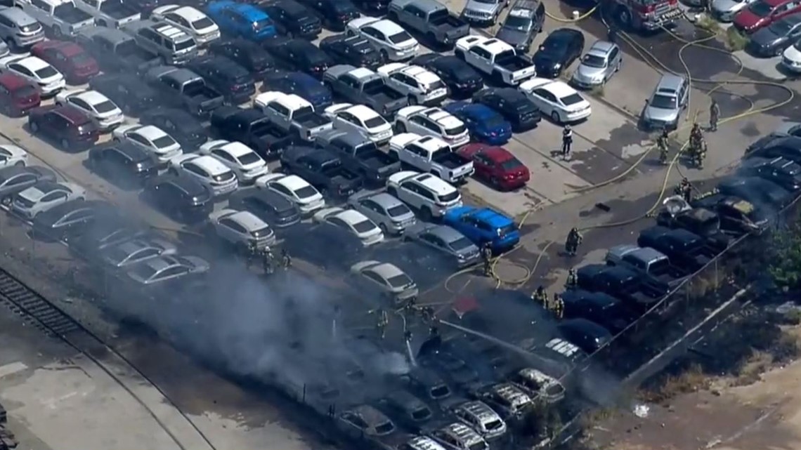 Several cars burned in a National City parking lot
