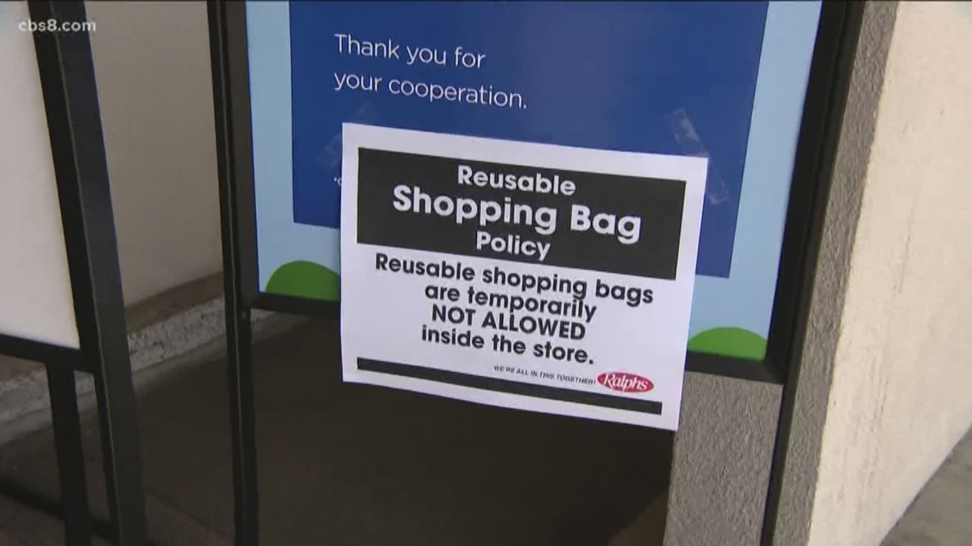 Some grocery stores have banned customers from bringing their own bags, but are still charging them to use theirs.
