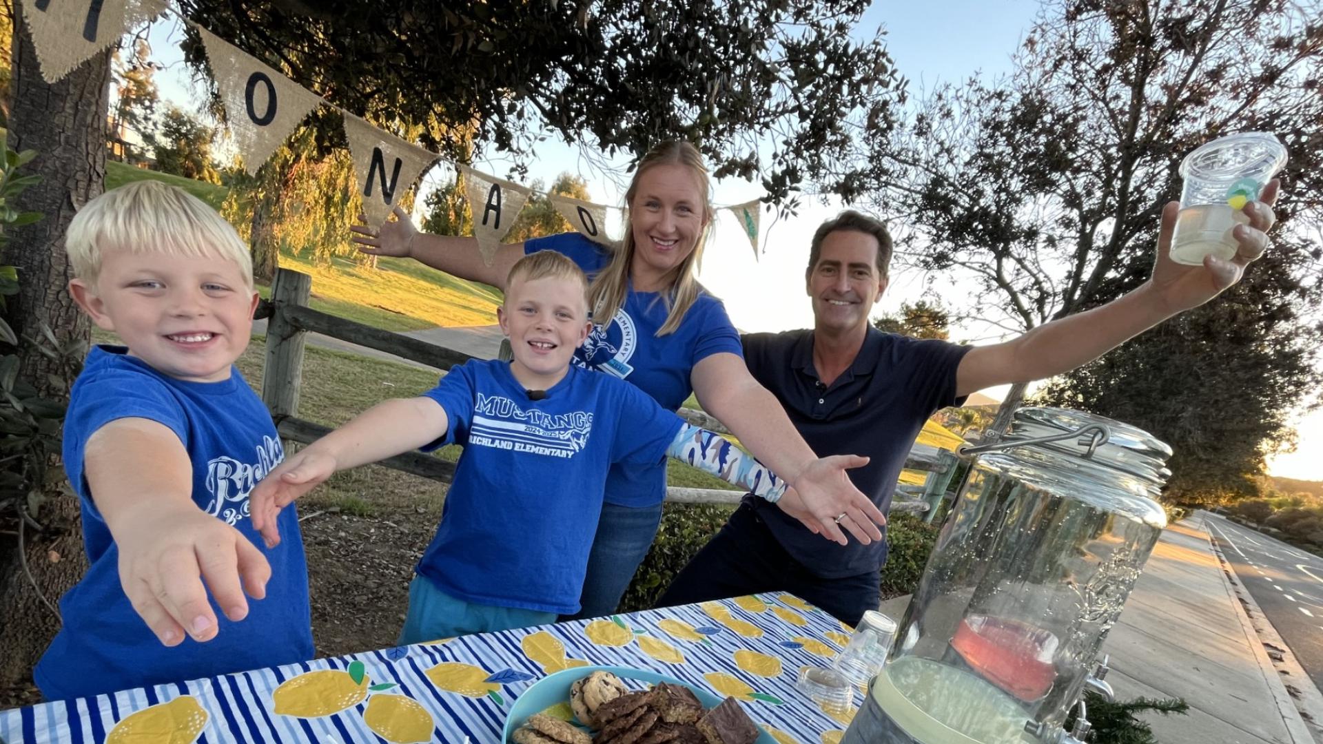 Two young brothers turned lemons into lemonade and hope to raise a record-breaking amount to support local families during the holiday season.