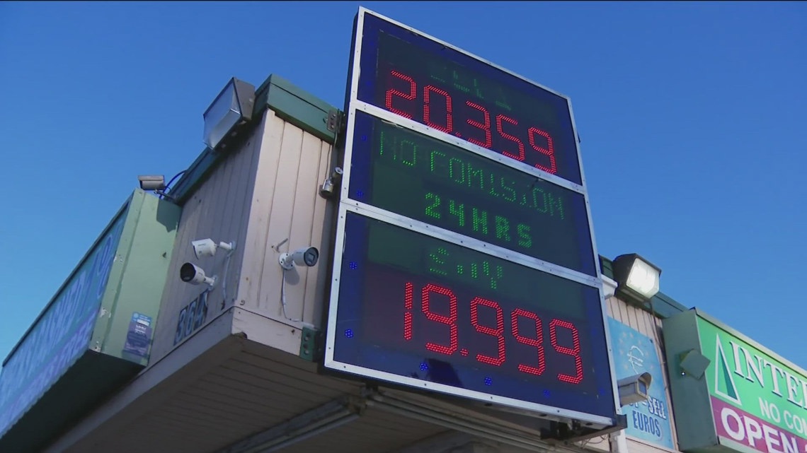 Currency exchange board showing fluctuations