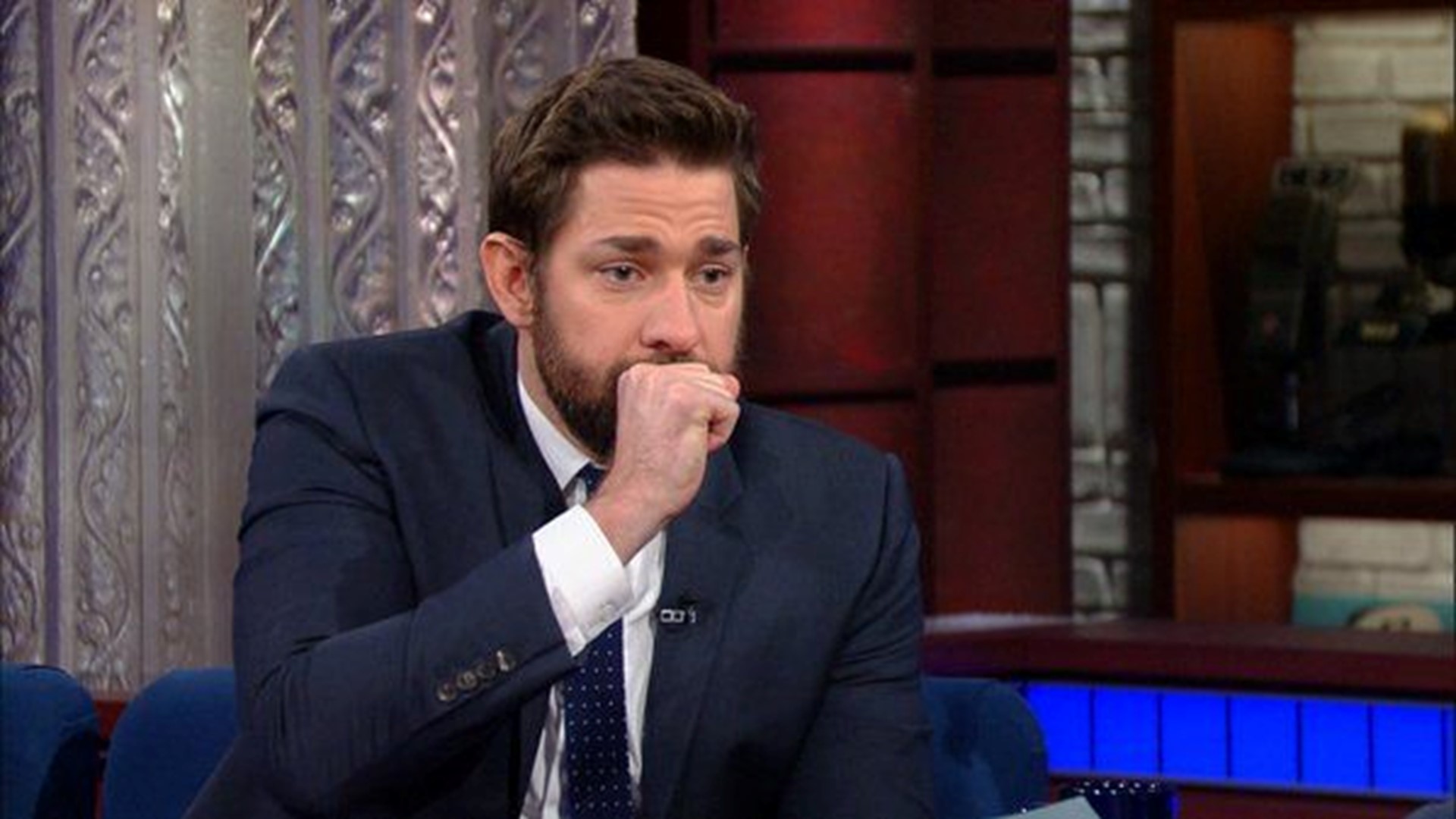 Stephen Colbert And John Krasinski Have A Fake Vomit Off