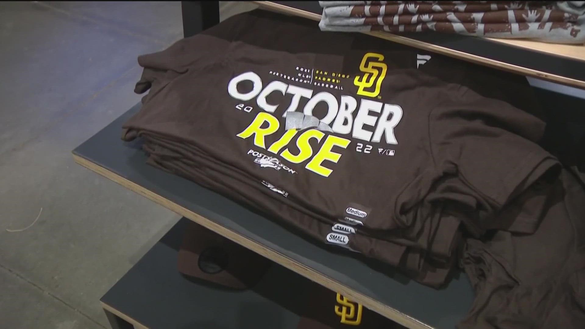 Padres fans hunt for Padres merch ahead of Game 3