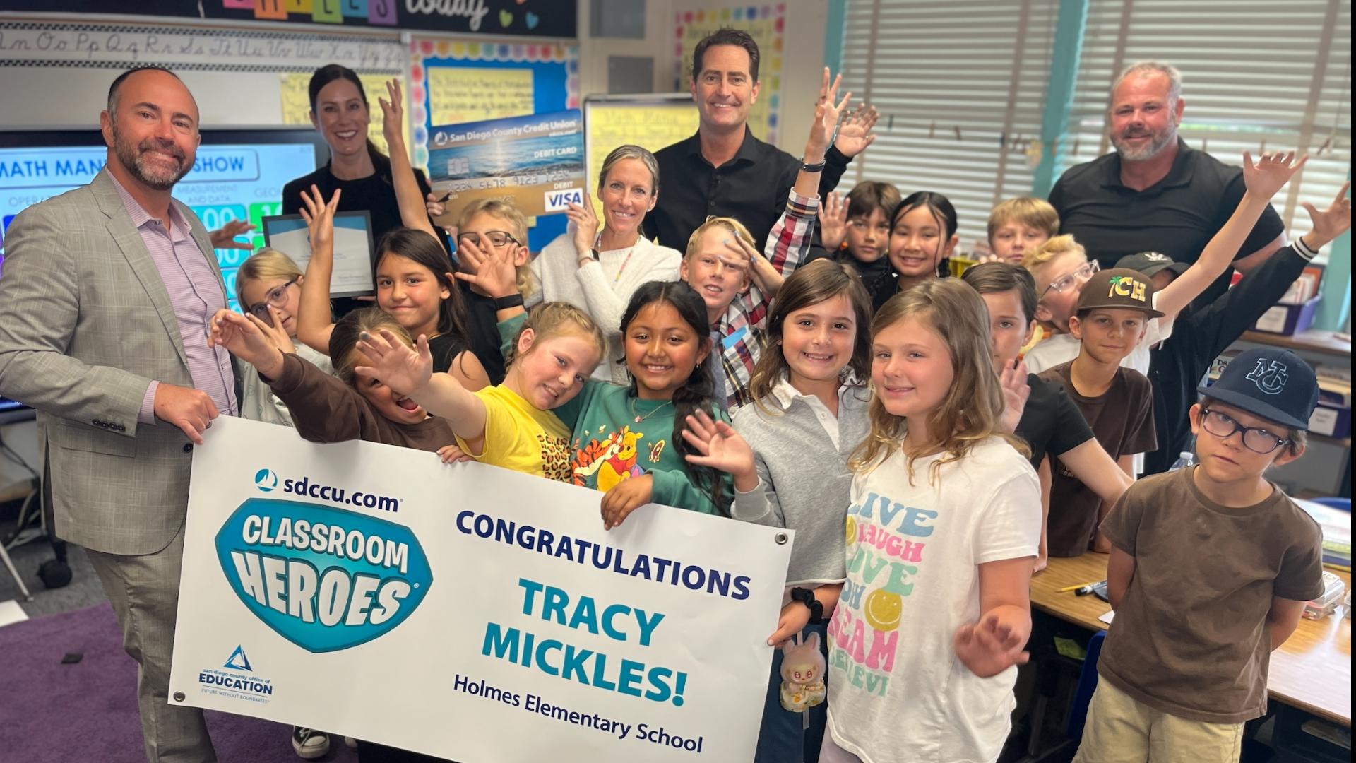 The third-grade teacher is celebrated as a "Classroom Hero" for going the extra mile for her students.
