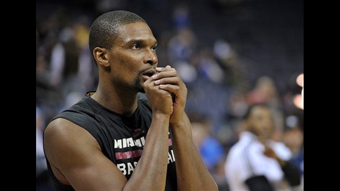 Miami Heat say Chris Bosh won't play again this season because of blood  clot - Los Angeles Times