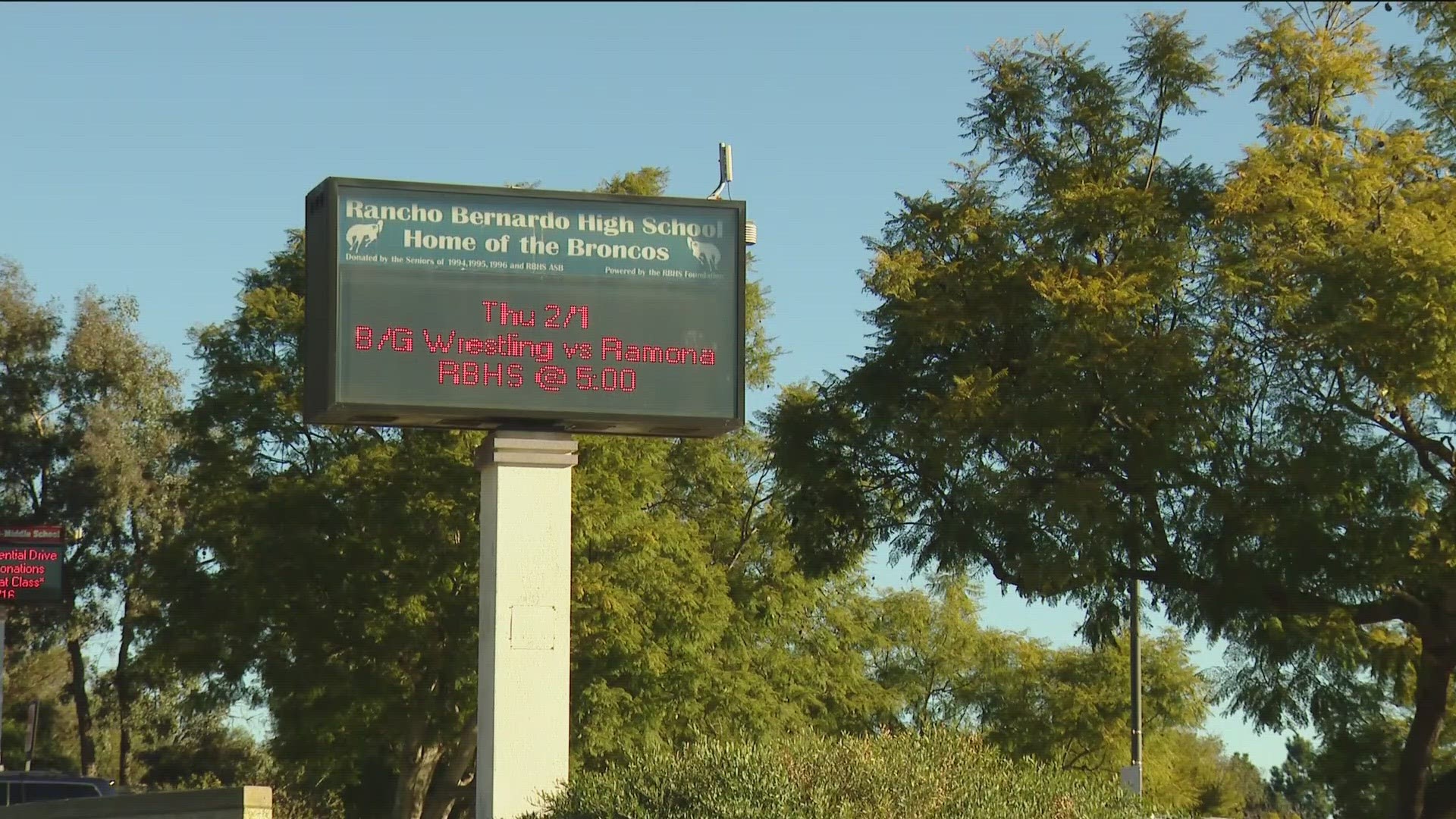 San Diego police responded at Rancho Bernardo High School after a student was reported making threats.