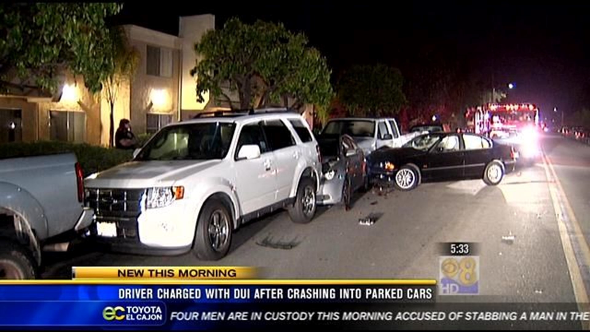 Woman charged with DUI after crashing into parked cars | cbs8.com