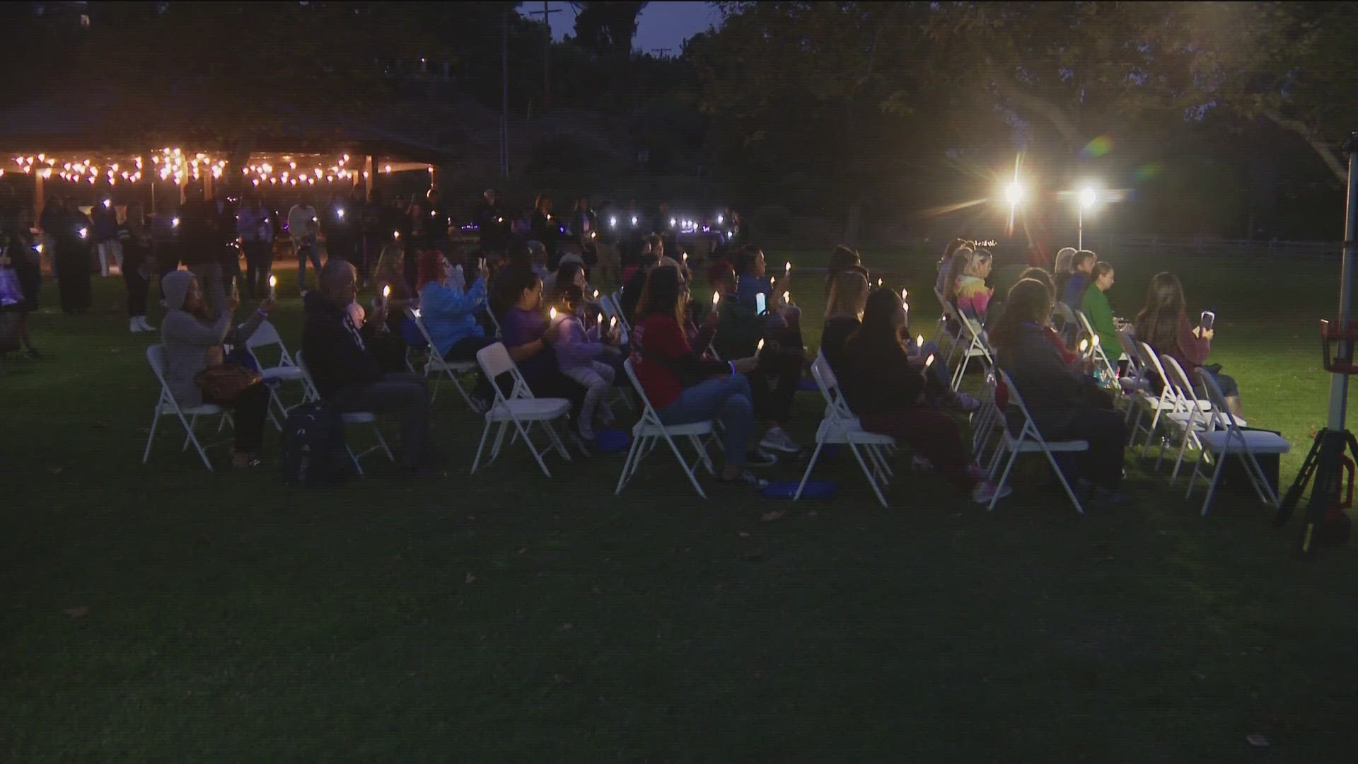 San Diegans and community leaders illuminated the night to draw awareness to domestic violence. The 'Light up the Night' event was organized by several local groups.