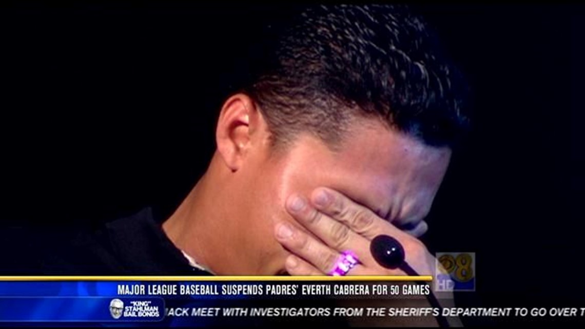 Padres' Cabrera admits taking banned substance