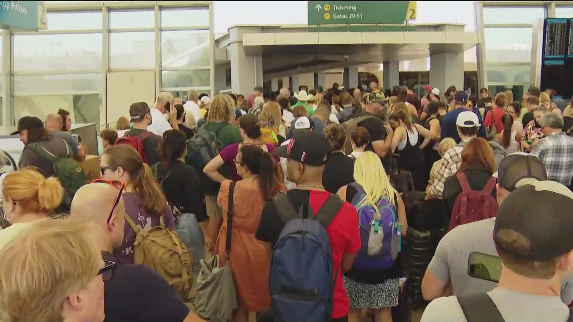 An estimated 5,000 to 7,000 passengers were rescreened after a security breach involving an unscreened piece of luggage prompted evacuations on Thursday.