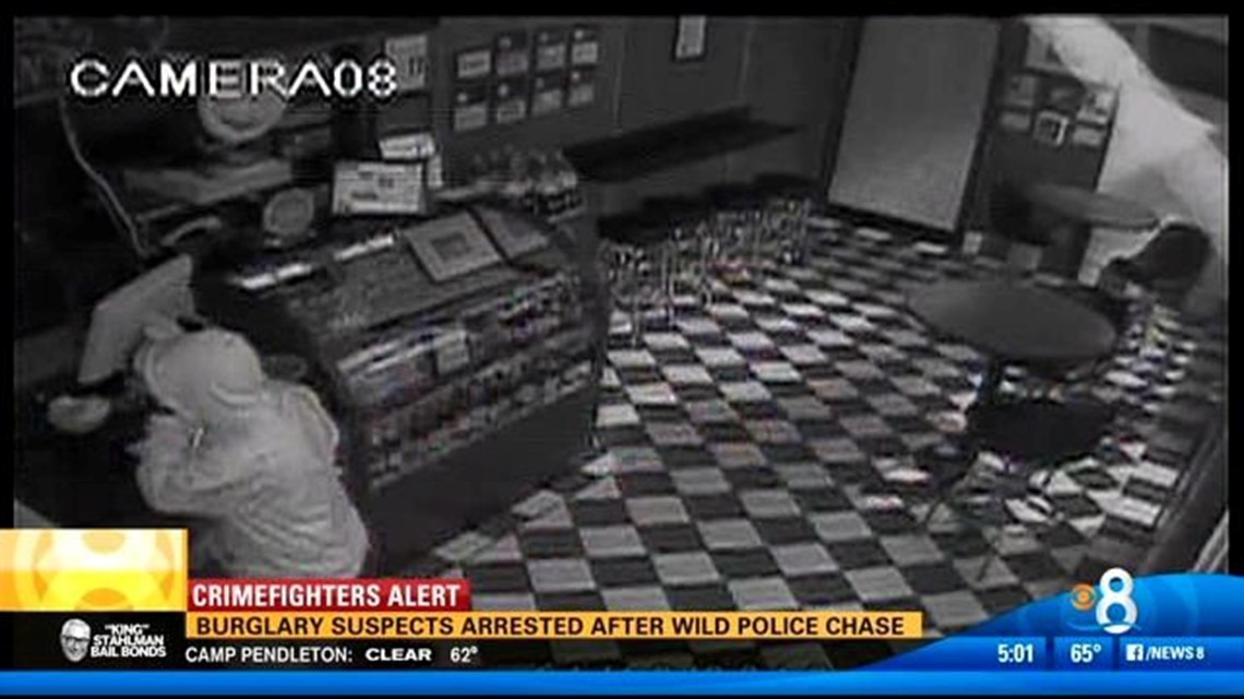 Burglary suspects arrested after wild police chase | cbs8.com