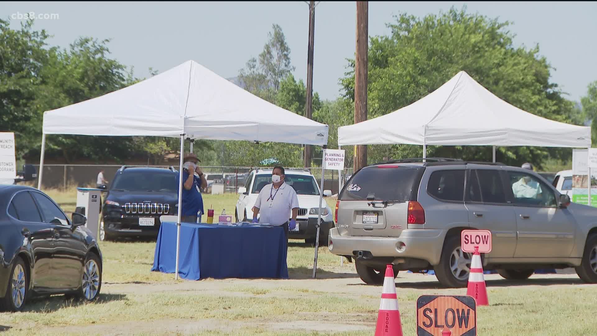 SDG&E will hold another drive thru event next week in Julian and then two more events in September.