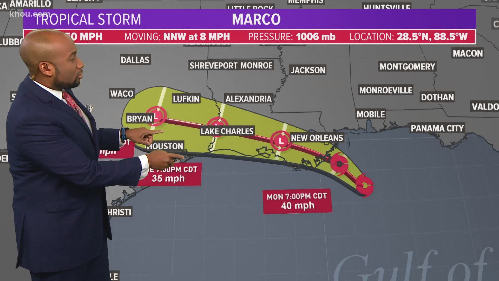 Texas Weather Tropical Storms Marco Storm Laura Paths Models Cbs8 Com