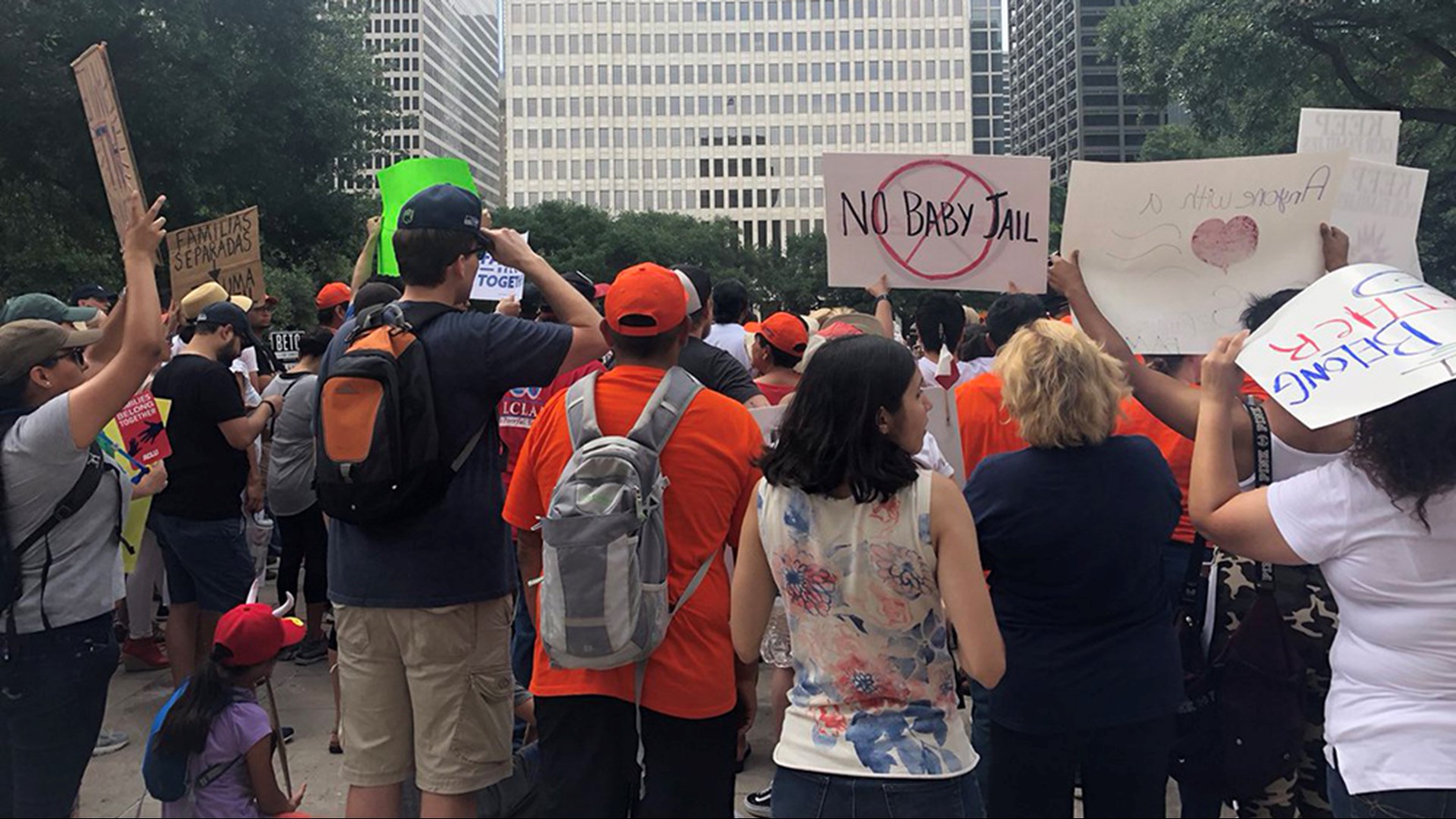 Crowd marches through Houston protesting family separations at the ...