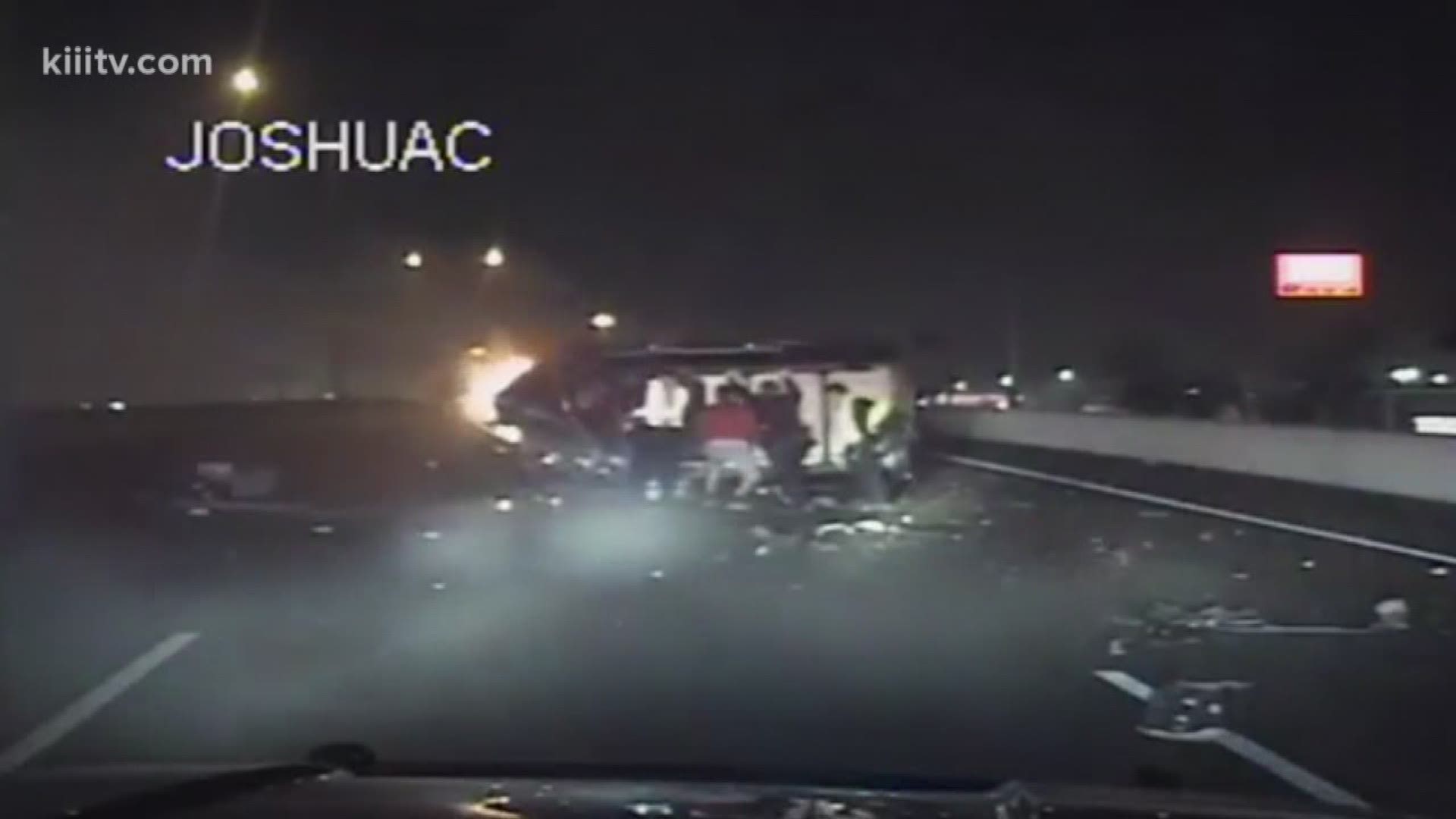 Dash cam video shows rescue after fiery wrong-way crash | cbs8.com