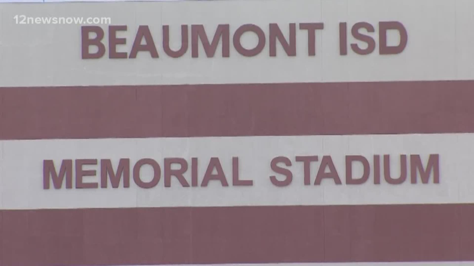 Signs changed at re named Beaumont ISD Memorial Stadium