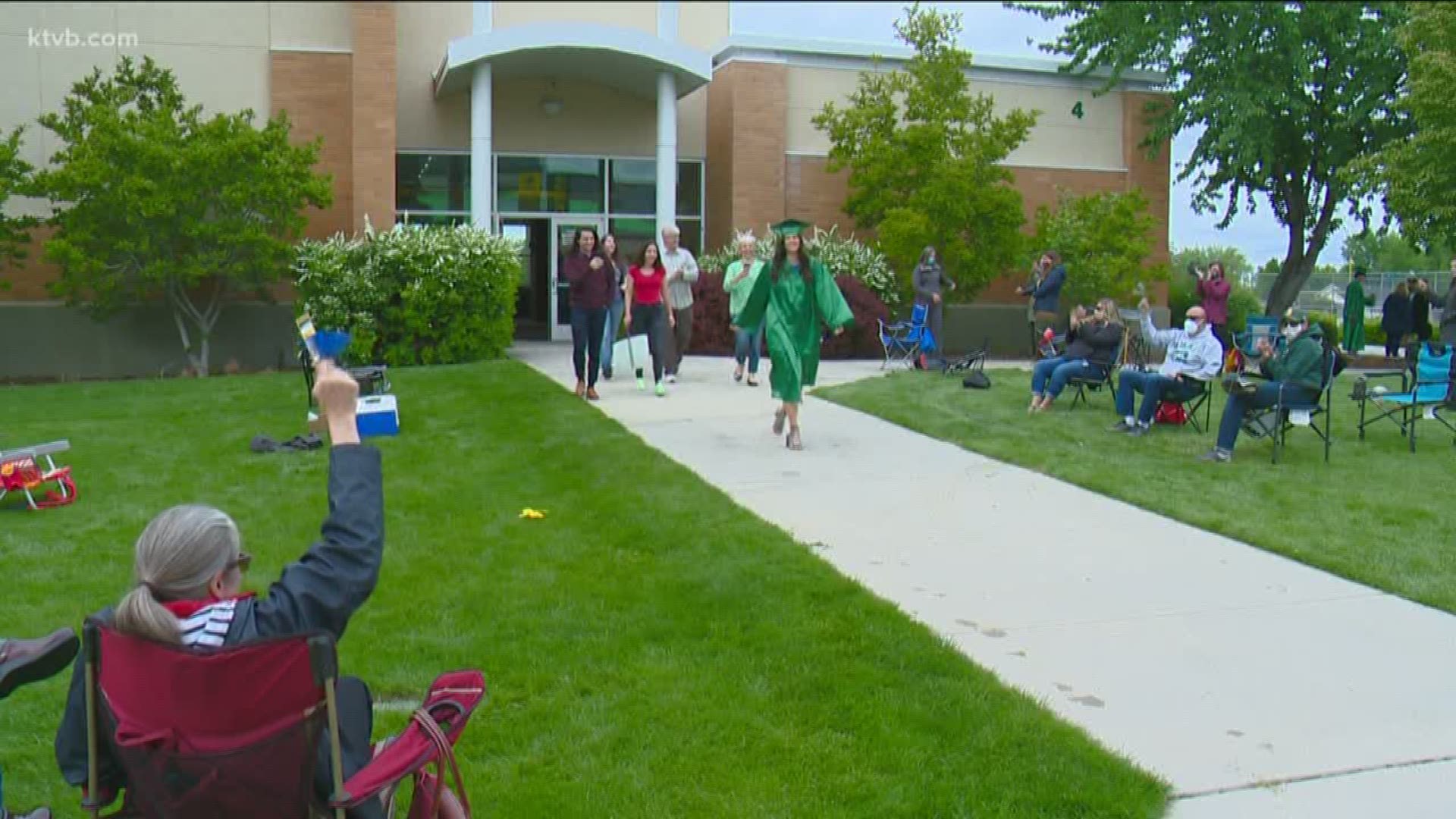 Borah High School honors seniors with socially distant graduation