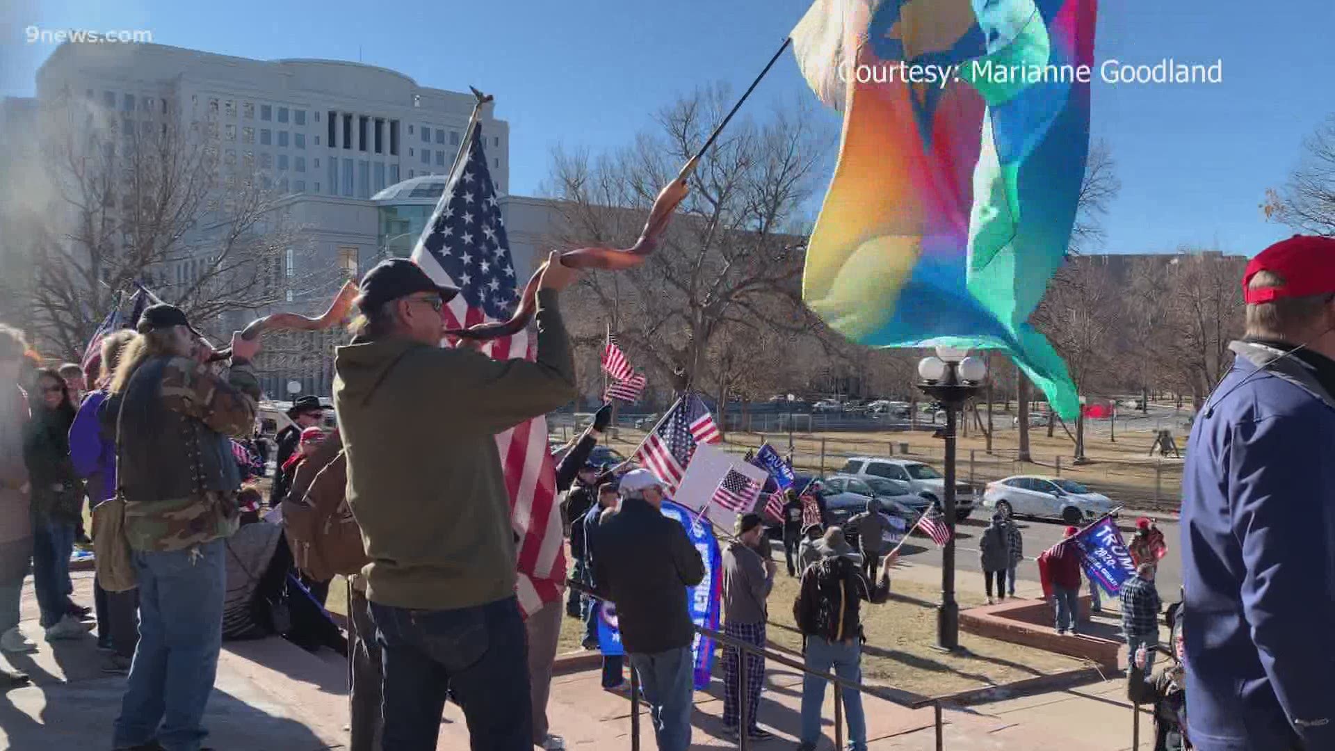 The Denver protest on Wednesday was one of many across the U.S. echoing unproven claims of widespread fraud in the presidential election.