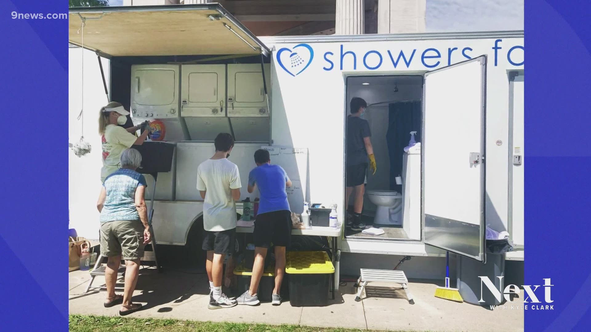 Showers for All's trailer goes around Denver so that people who are homeless can get clean. With our help, they can add a second trailer.