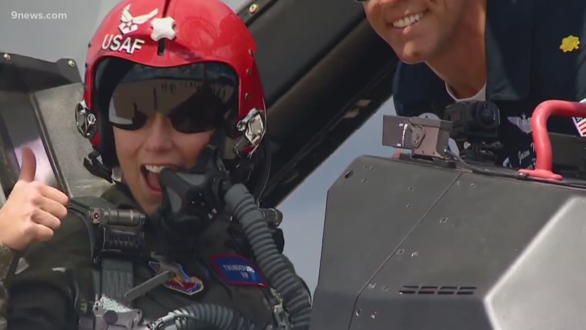 Olympic gold medalist Mikaela Shiffrin is used to going fast on skis. Tuesday, she got to go even faster in a fighter jet at Peterson Air Force Base, taking a ride in an F-16 with the Thunderbirds.