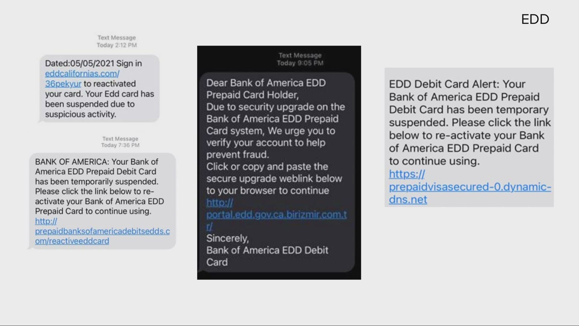 Edd Warns Of New Wave Of Text Scams Cbs8 Com