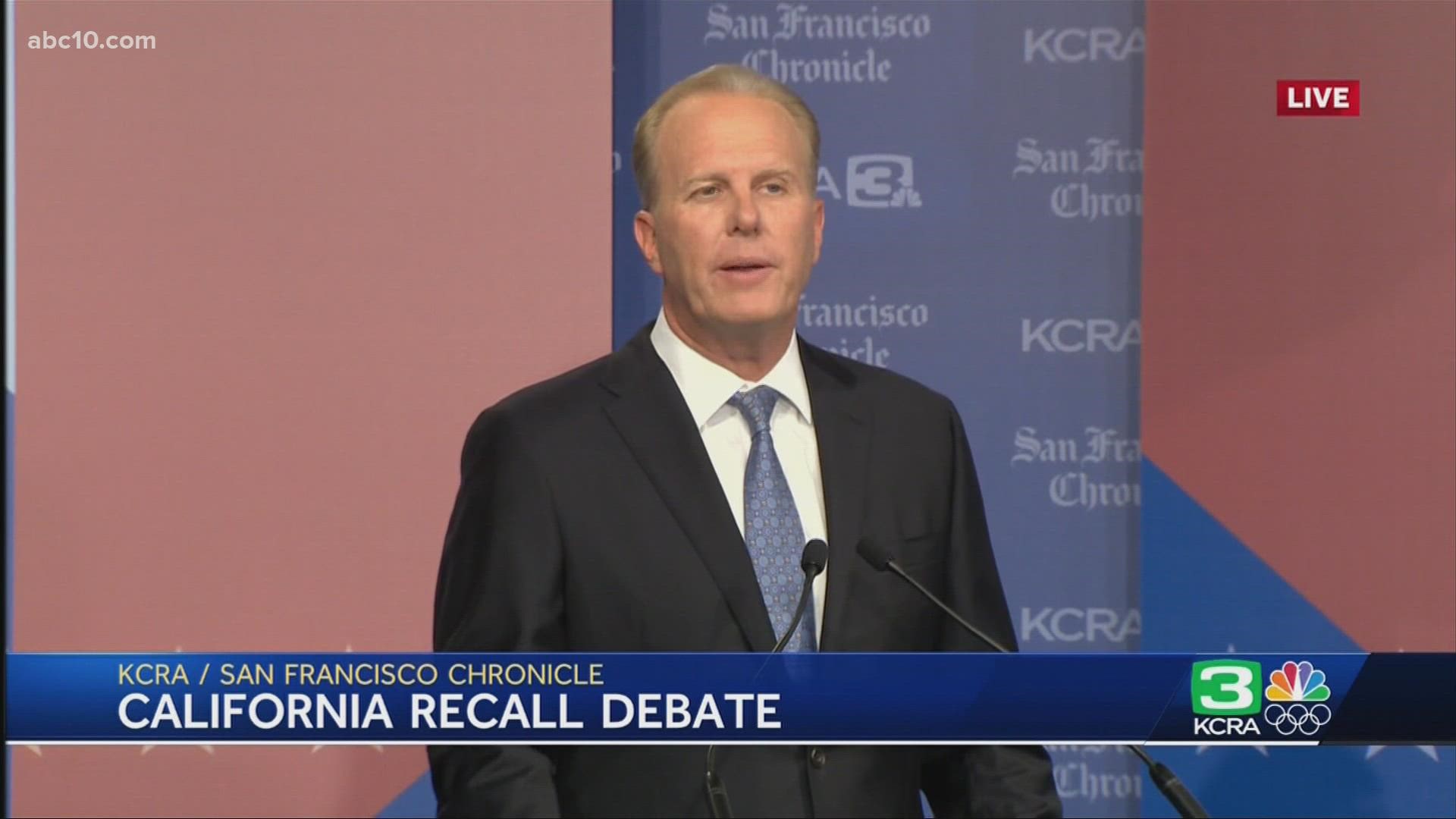 A democrat joined the debate for the first time, but it wasn't Gov. Newsom.