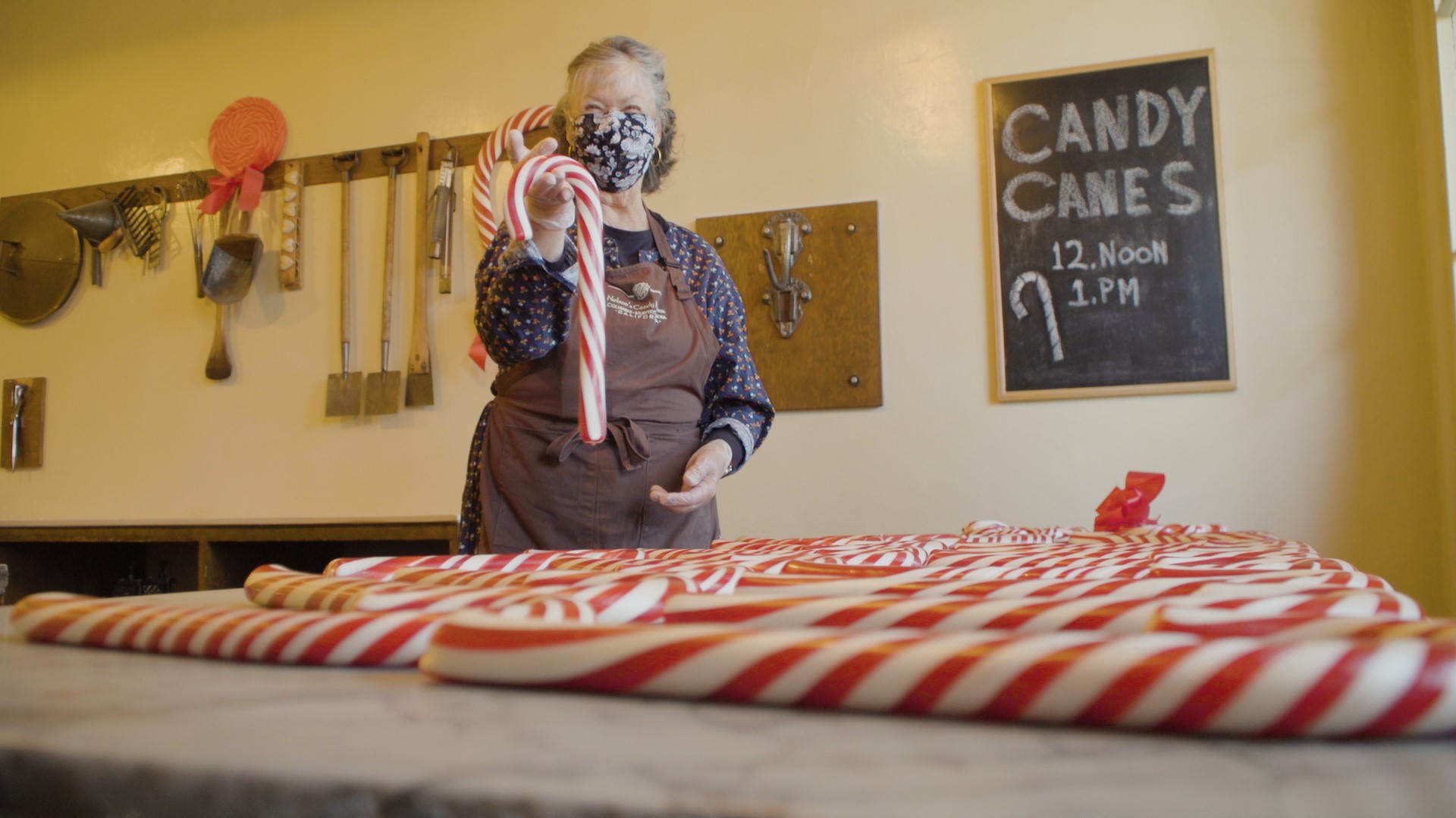 Modern candy cane factories make them by the thousands, but Columbia Candy Kitchen makes them the old fashion way.