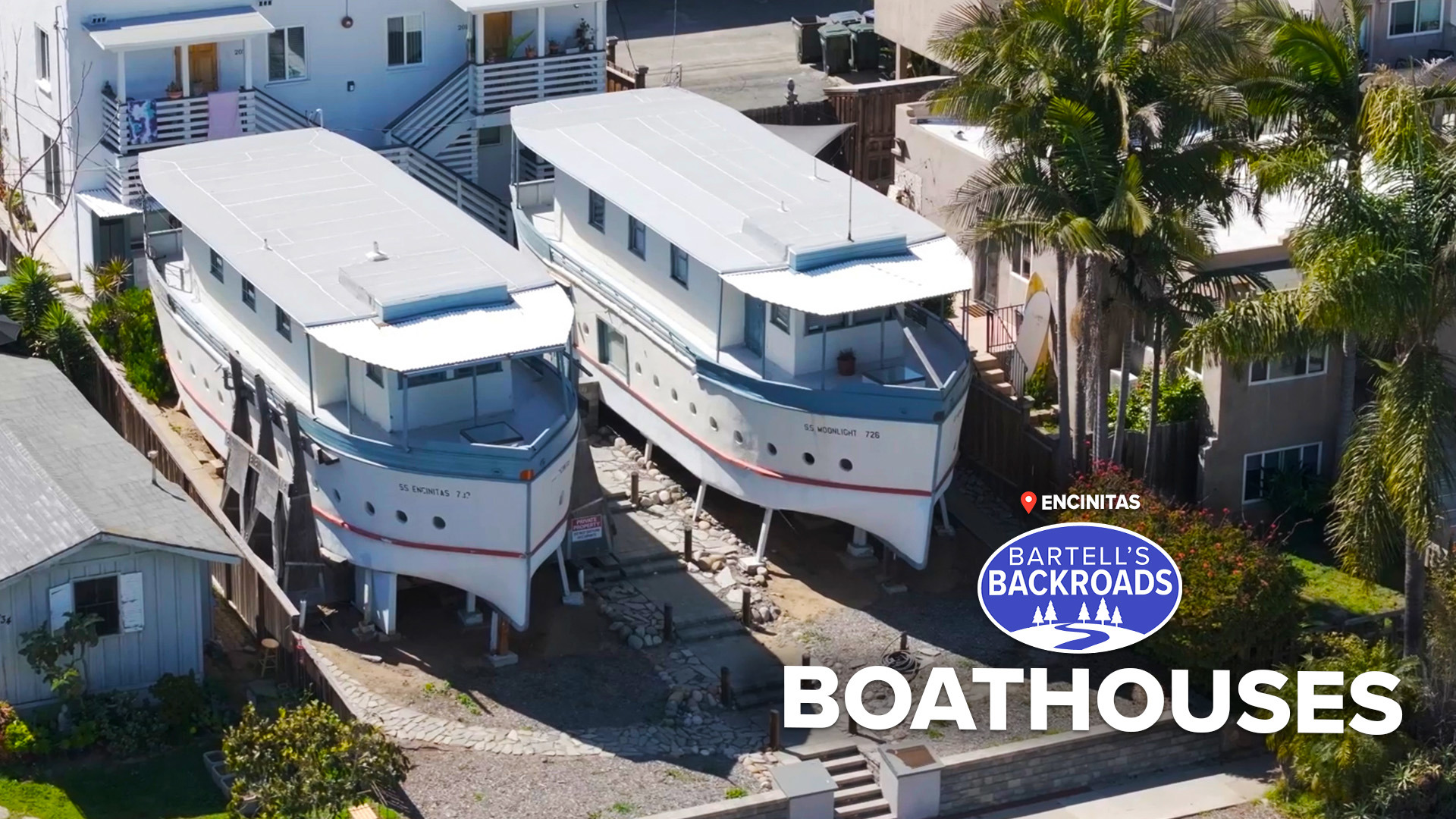 The Encinitas Boathouses, built in 1928, face restoration challenges necessary to prevent collapse.