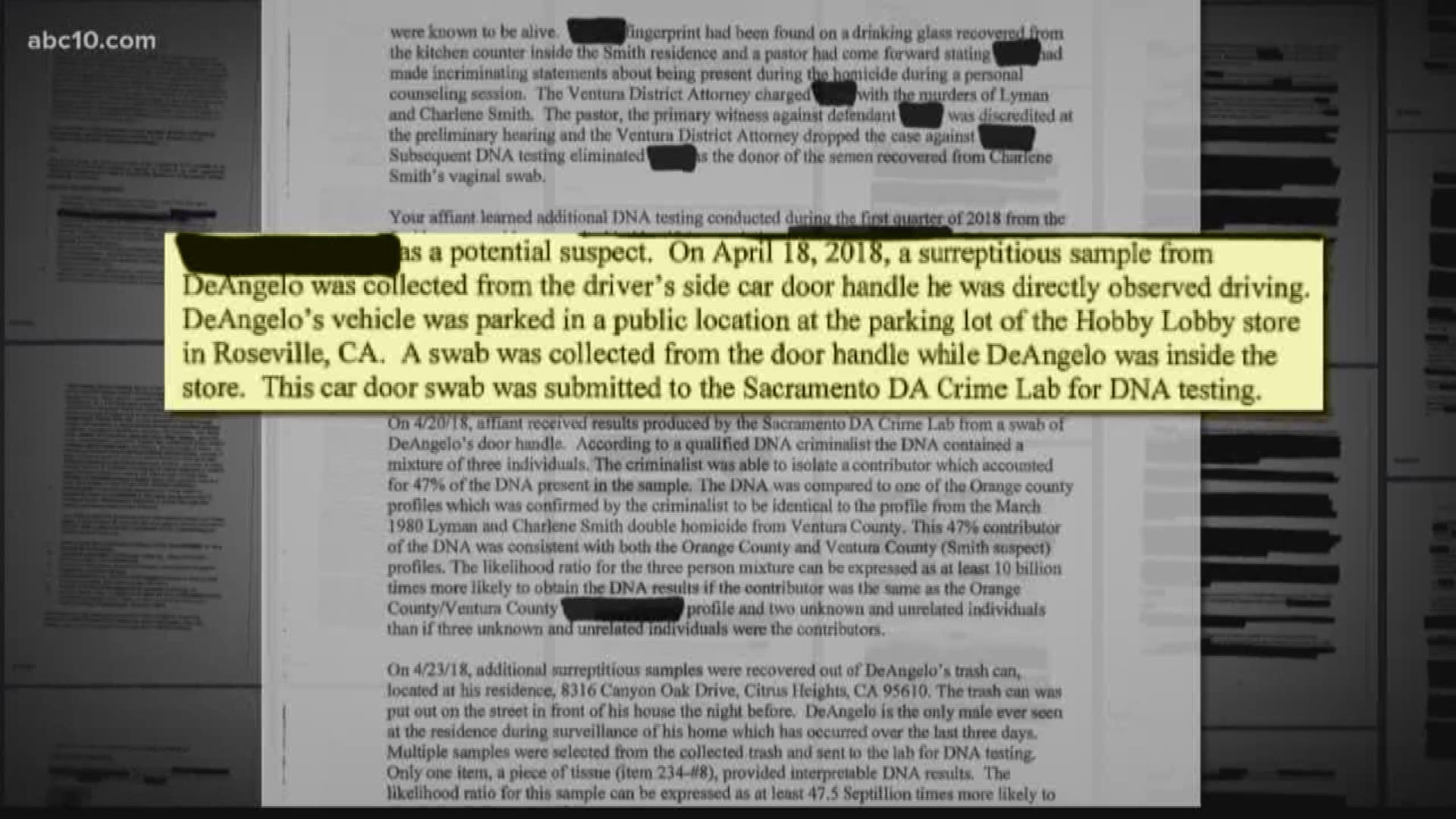 Records: Tissue led to arrest in Golden State Killer case (June 1, 2018)