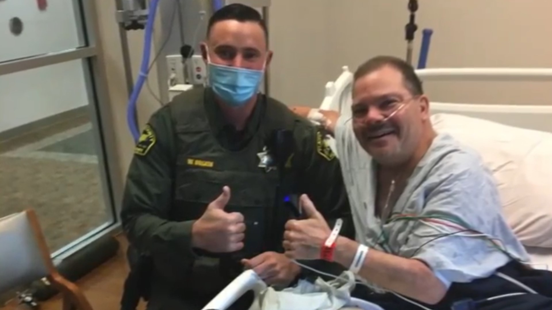 A 58-year-old COVID survivor from South Lake Tahoe was having a medical emergency and a Placer County sheriff's deputy helped save his life.