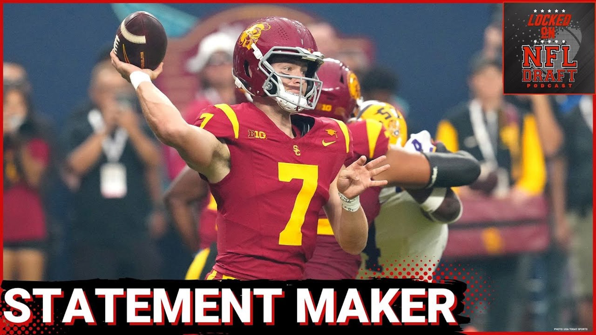 USC faces Michigan in a huge BIG Ten matchup. QB Miller Moss already has a Heisman/NFL draft moment with his final drive against LSU in week 1.