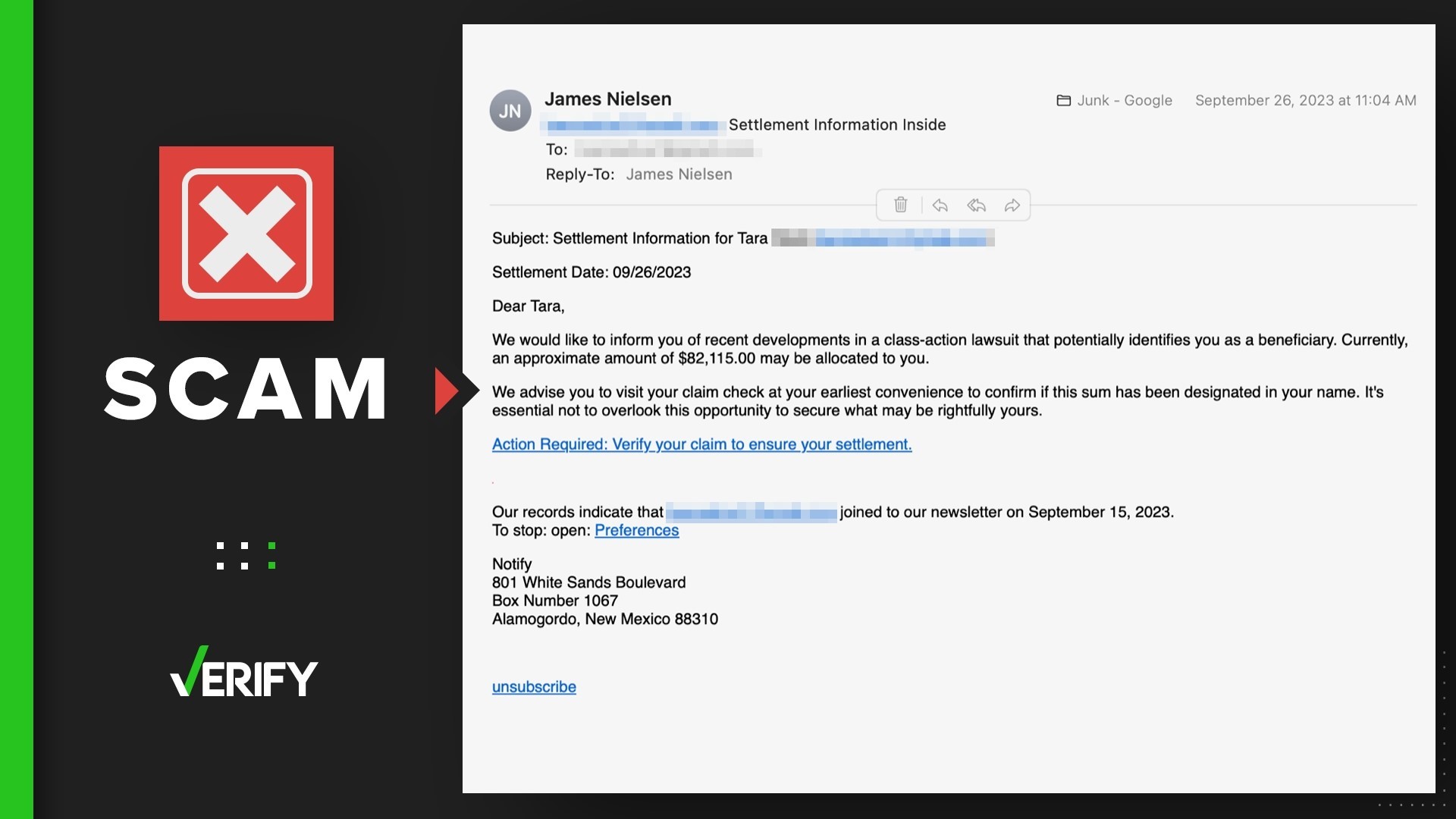 How to spot class action settlement scam emails