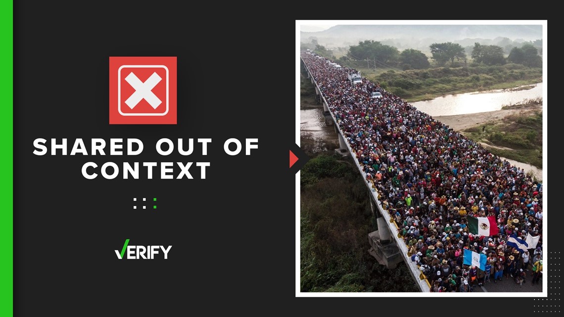 2018 photo of migrant caravan shared with Title 42 border claims | cbs8.com