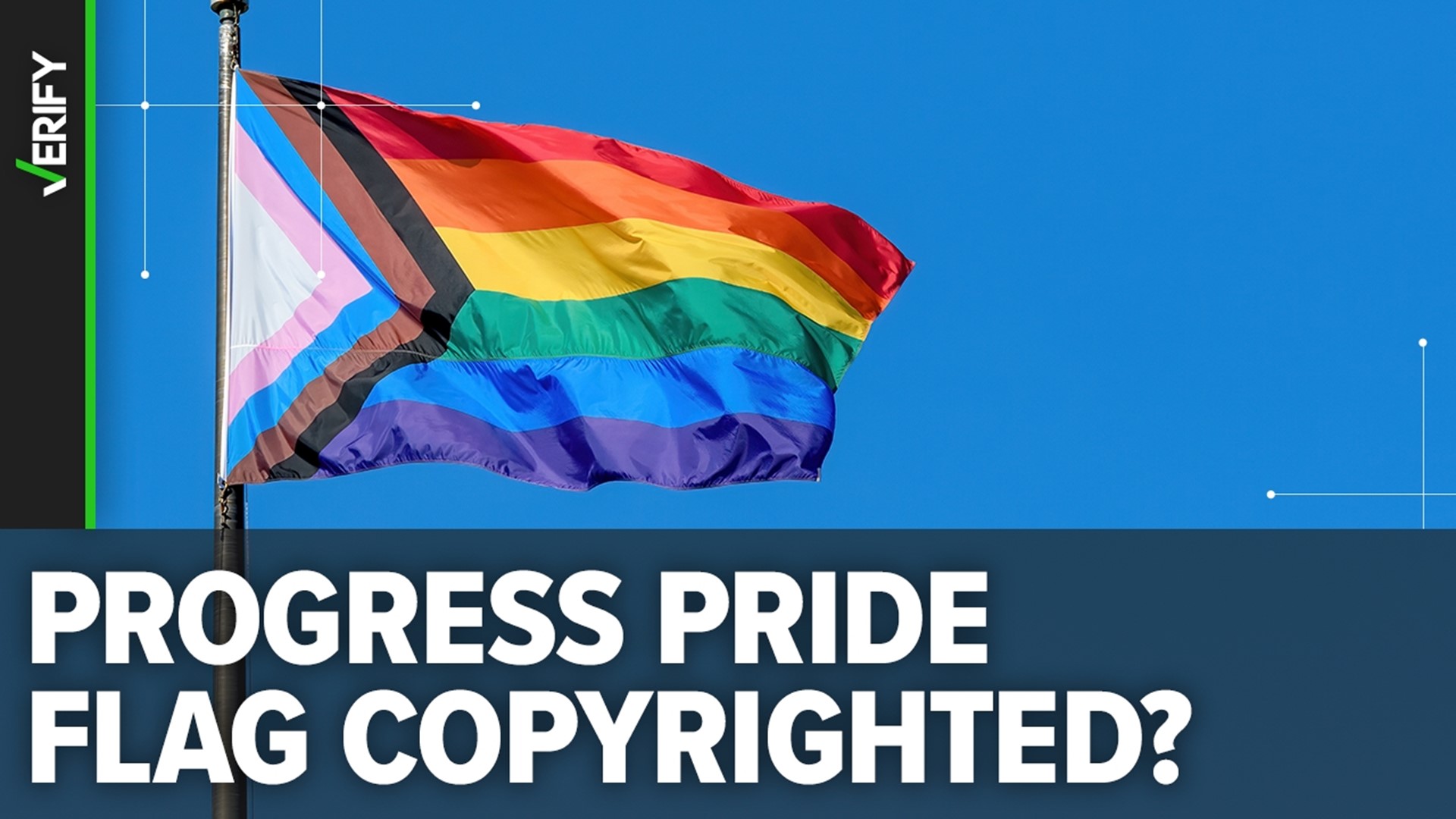 Progress pride flag's copyright is Creative Commons