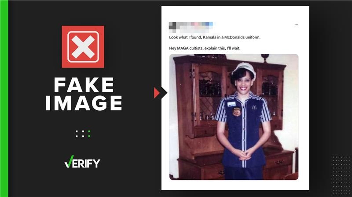 Kamala Harris McDonald’s uniform picture is fake | cbs8.com