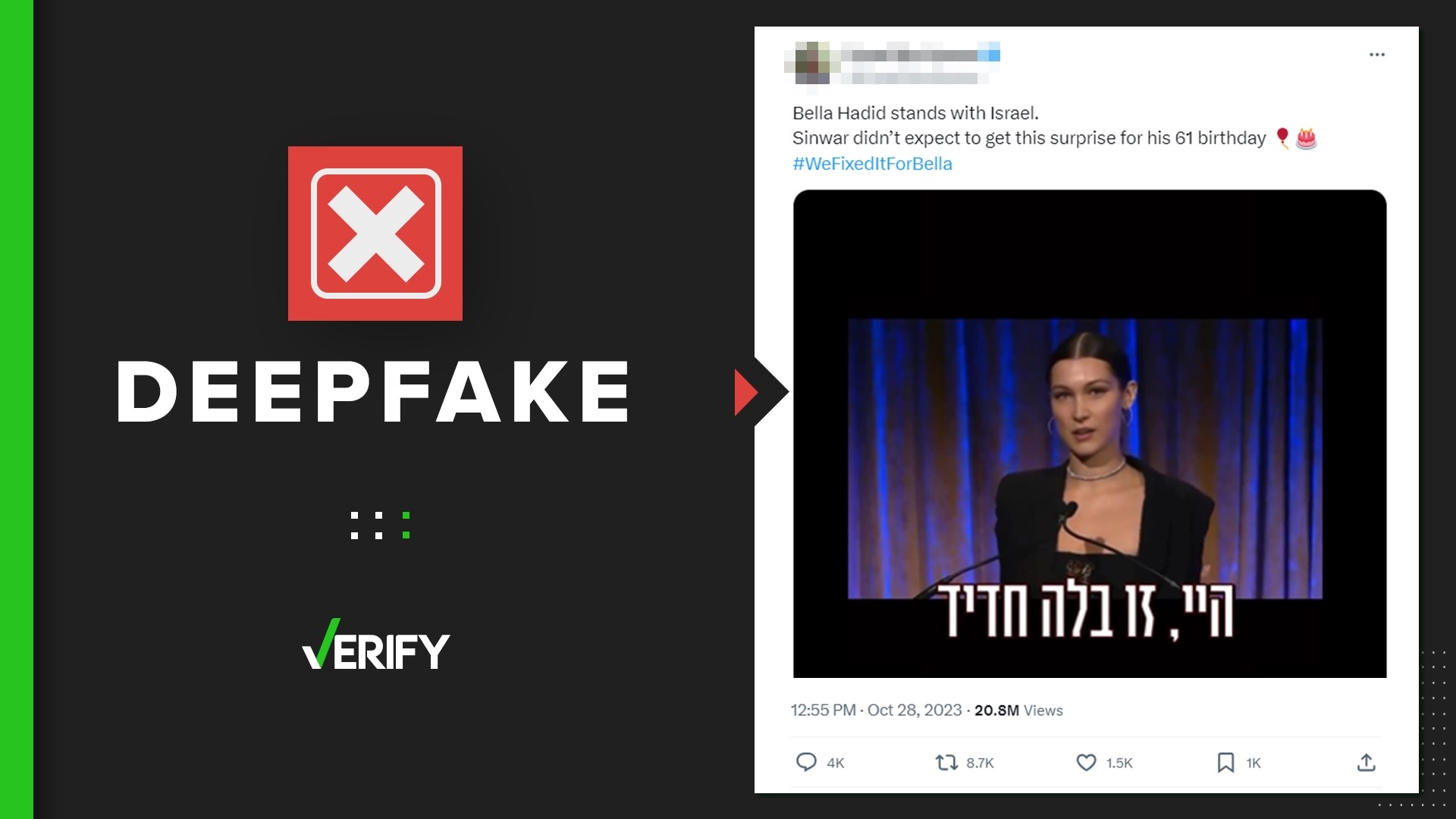 Bella Hadid video supporting Israel is a deepfake | cbs8.com