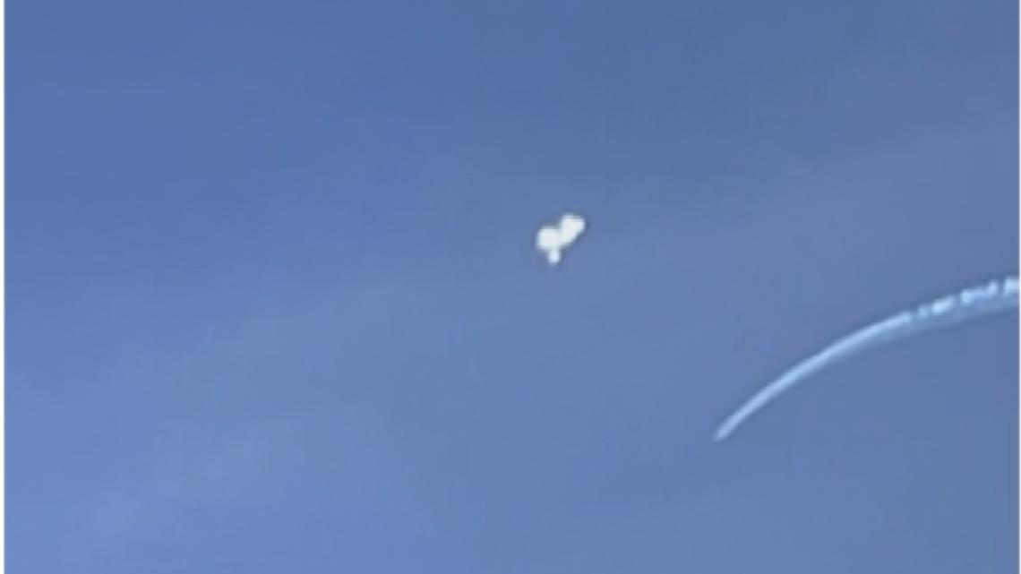 Chinese spy balloon shot down, woman captures it on video | cbs8.com