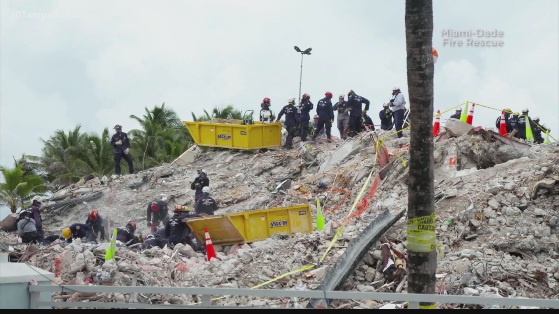 The daughter of a Miami-Dade firefighter was found while crews were working at the Surfside condo collapse, according to Miami-Dade County Mayor Daniella Levine Cava