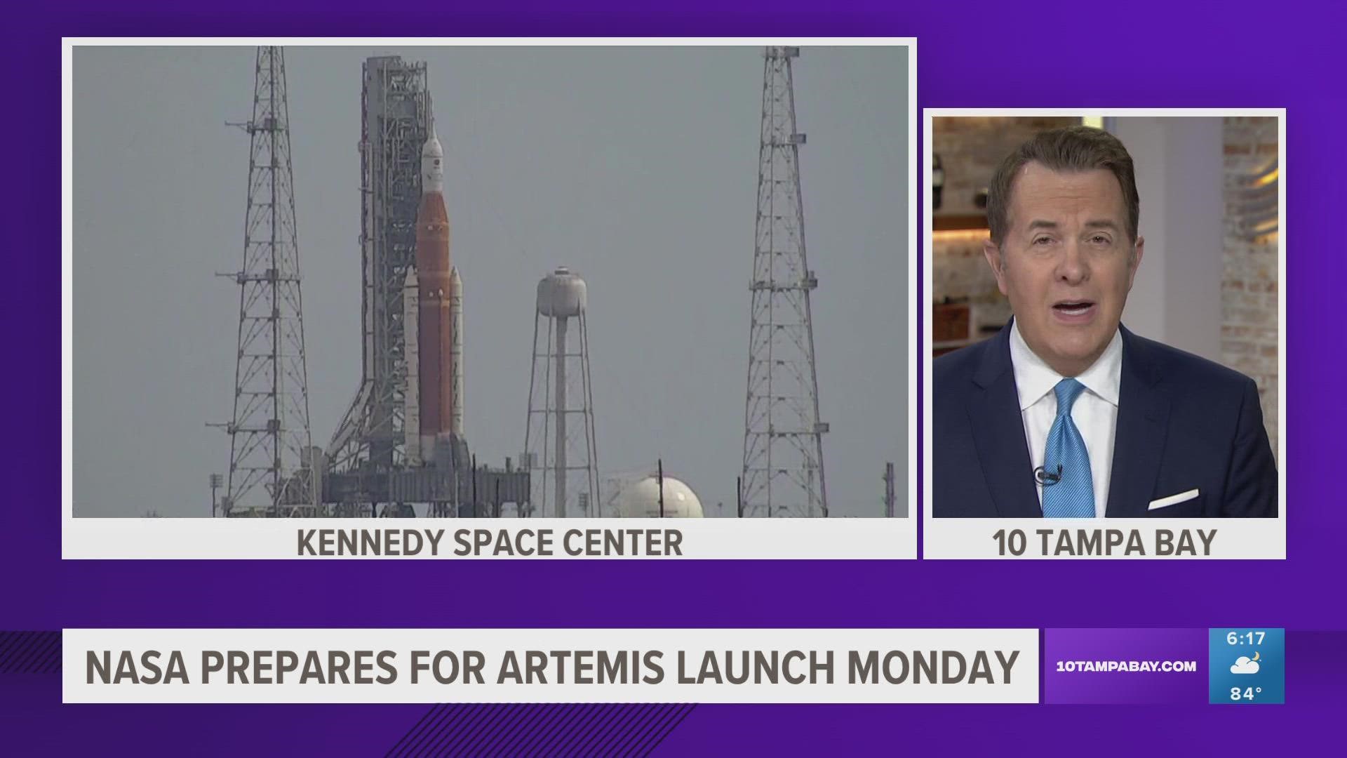 Liftoff is set for Monday morning from NASA's Kennedy Space Center.