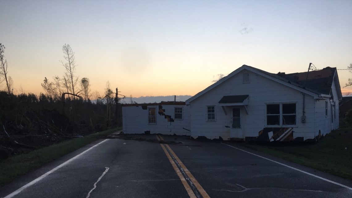 tornado damage surveyed by National Weather